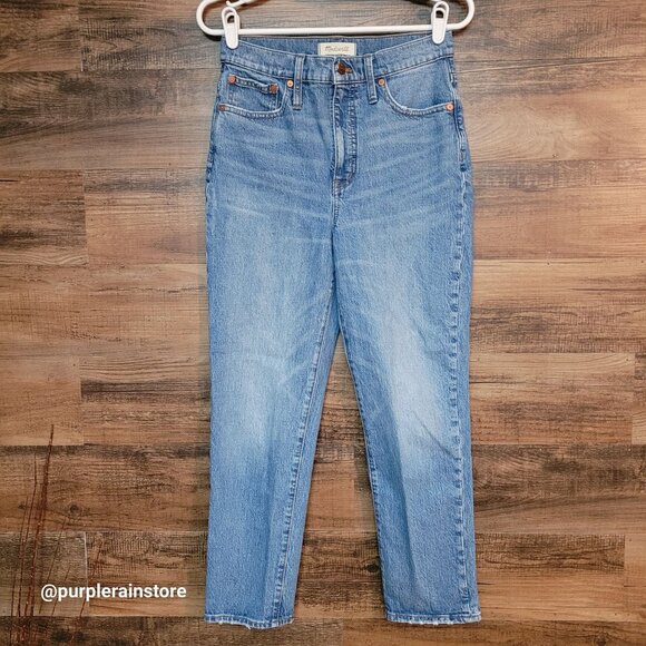 Madewell Jeans 27 Classic Straight High Rise Tummy Control Medium Light Wash - Picture 1 of 11